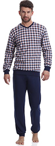 Timone Pijama Conjunto Camisetas y Pantalones Vestidos de Casa Hombre TI30-107 (2021/18 Azul Oscuro, L)
