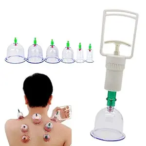 Fariox 6Pcs Chinese Health Care Medical Vacuum Body Cupping Set Massage Cans Cup Biomagnetic Massage Therapy Body Relaxation Kit new