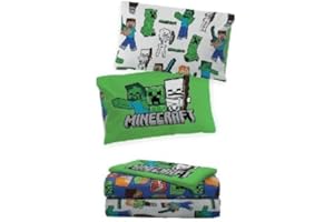 IL DOLCE STILE DELLA TUA CASA Juego completo de sábanas para dormitorio 100% algodón estampado Spiderman Vengers Cars (Minecraft Individual)