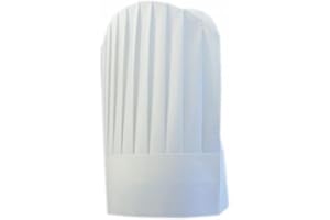 García de Pou 155.19 Gorros Continental Chef'S Round Top, 31 Cm, Set de 10, Blanco