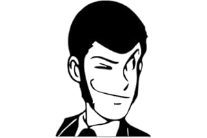 TLDSHOP® - Etichetta ADESIVA per AUTO e MOTO - Personaggi Manga e Anime serie LUPIN III - PVC Adesivo - Resistente per Esterno e Interno - Misura 10cm - Personaggio: (Arsenio Lupin III)