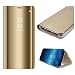 Produktbild G-Hawk Xiaomi Mi8 Schutz Hülle, Mirror Case Translucent Flip Voller Schutz Electroplated Plating Stand [Intelligente Dormancy & Awakening/Anrufer-ID-Anzeige/Uhr Anzeigen]
