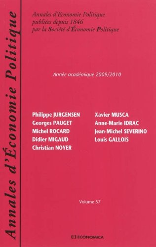Annales d'économie politique 2010/2011 Annales d'économie politique 2010/2011