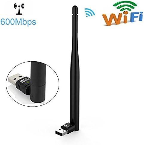 600Mbps Wireless USB Wifi Dongle Network Adapter, Dual Band 2.4G/5G with Antenna for Laptop Desktop Win XP/7/8/10, MAC OS X, Linux 2.3/2.6/4.3