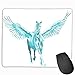 Produktbild Pferdedekor fertigen Mausunterlage besonders an Künstlerisches blaues Pegasus-Pferd mit offener Flügel-Fantasie-Geheimnis-Mythos-Flug-Gewohnheits-Mausunterlage Türkis-Weiß,Gummimatte 11,8"x 9,8"  3