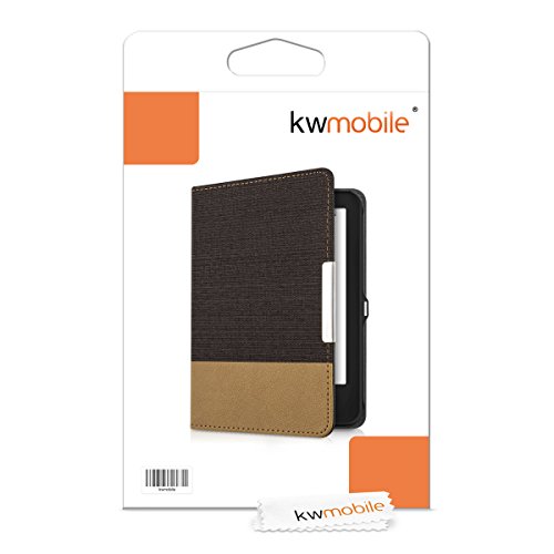 kwmobile Hülle für Tolino Shine 2 HD – Flipcover Case eReader Schutzhülle – Bookstyle Klapphülle Schwarz Braun - 7