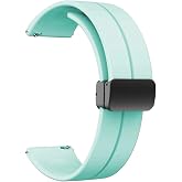 PSR Aksesuar 22mm Silikon Kordon - Renkli &Ccedil;izgili, Sağlam, Metal Tokalı, Ayarlanabilir Akıllı Saat Kayışı