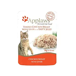 Applaws Cat Wet Food 70g Tender Chicken Breast with Liver in a Tasty Jelly (Pack of 16)