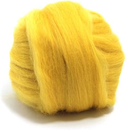 CyberloxShop50g Dyed Merino Wool Top Roving Corn Yellow Dreads 64's for Felting Spinning
