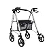 Produktbild Deluxe Rollator Walker Transport Rollstuhl Stahl Rollator Mit Sitz Und Rädern Enthält Rückenunterstützung Mobility Portable Walker Mit Sitz Aluminium Falten