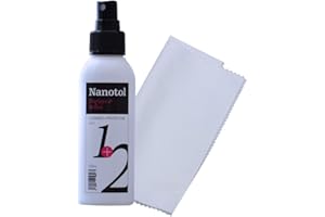 ‎NANOTOL Brillenreiniger Spray mit Nanoversiegelung - mit Microfaser Brillenputztuch - spart 80% Reinigungszeit