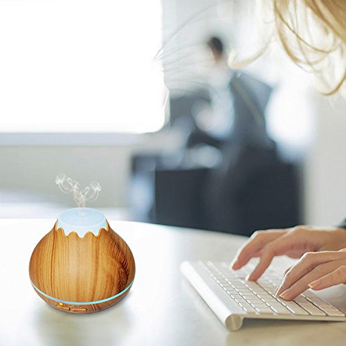 Aroma Diffuser, MaxTronic 150ML Ultraschall Öl Diffusor Holzmaserung Luftbefeuchter Duftzerstäuber Humidifier Aromatherapie Diffusor mit 7 Farben LED Licht und Abschaltautomatik für Babies Kinderzimmer Haus, Wohnzimmer, Schlafzimmer, Büro, Yoga, Spa, Raum - 7