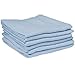 3x Reusable 100% Cotton Baby Muslin Squares Blue