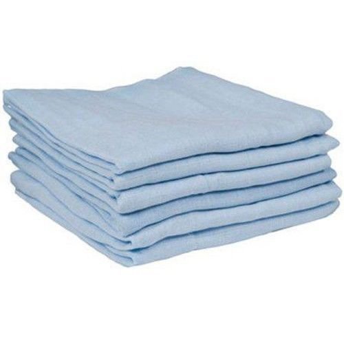 3x Reusable 100% Cotton Baby Muslin Squares Blue