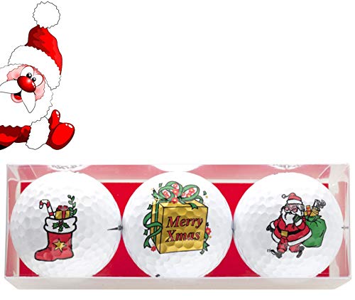 Golfgeschenk 3 Golfbälle im Weihnachts-Design Nikolausstiefel, Geschenk, Santa Golfgeschenk 3 Golfbälle im Weihnachts-Design Nikolausstiefel, Geschenk, Santa