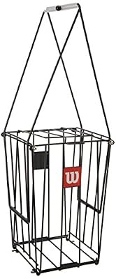 Wilson Panier pour le Ramassage des Balles, Ball Pick Up, Contient jusqu'à 75 balles, Inoxydable, Noir, WRZ323700