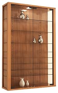VCM 60445 Sammelvitrine Vindola L, Regal für die Wand aus Holz und Glas