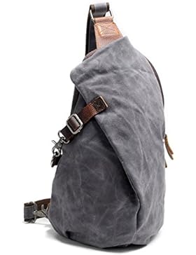 Neuleben Wasserdicht Schulterrucksack aus Canvas Vintage Unisex Herren Klein Sling Rucksack Schultertasche Umhängetasche...
