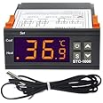 SP Electron STC-1000 Temperature Controller Thermostat Incubator Electronic Digital Display Temperature Relay NTC Sensor (Upgraded -50° ~ 99°C) Multipurpose Controller With Sensor Probe
