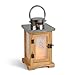 Gerson 10-Inch Wood and Stainless Steel Lantern with 3 by 6-Inch Indoor/Outdoor LED Candle RS.4947.00