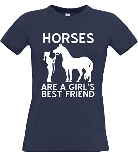 Edward Sinclair cavalli sono a girls best friend Womans Fitted Maglietta, Navy, X-Small