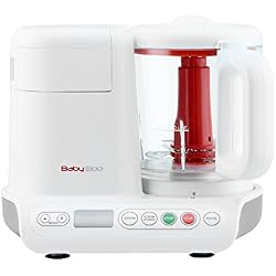 H.Koenig Cuiseur Vapeur Mixeur Bébé BB80 Sans BPA Bol en Verre 950mL, Lames Inox, Nutribaby BabyBoo Electrique, 10 programmes pour tous Légumes, préparation 15-25 min, Fonction Pulse facile à utiliser