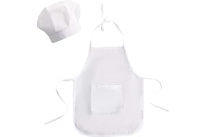 Maseaxi Boulanger pour bébé - Ensemble Tablier et Chapeau Chef pour Tout-Petits | Tenues Chef Blanc Photoshoot Prop pour bébés Nouveau-nés 7-18 Mois