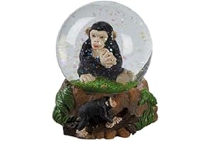 Ravensden Snow Globe Glitter Chimpanzee, 8 cm, Snow Globes Glitter Balls Monkey Animal
