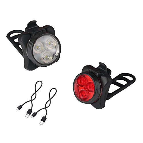 BESTSUN RECARGABLES LÃ¡MPARA LED PARA BICICLETA, LED LUZ FRONTAL Y TRASE