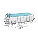 Produktbild Bestway Rechteckiger Power Steel Pool Set Pool, 11532 Liter, grau, 488 x 244 x 122 cm