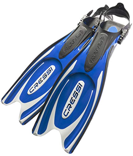 Cressi Frog Plus Fins Aletas de Buceo Unisex Adultos, Azul/Plata, XS-S