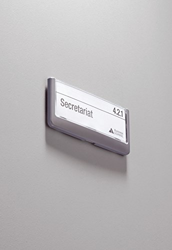 Durable Click Sign - Placa para puerta personalizable  149 x 52 5 mm   color gris