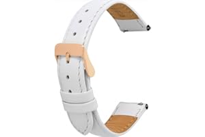 Toff London Ladies Leather Watch Strap, Quick Release with Rose Gold Metal Buckle, Band Width 18mm