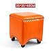 Produktbild Lwsofa stool Niedriger Hocker Holzsitzhocker Fußstütze Ottoman Square Chair Fußhocker mit Faux Luxury Oil Wax Lederüberzug, handgefertigte Nieten Kantenversiegelung (weinrot) (Farbe : D)