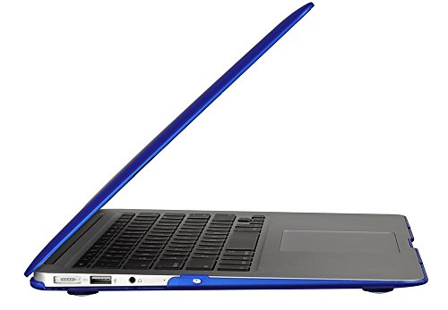 Topideal Schutzhülle, 3 in 1 Gummierte Matte, Seidenmatten, Satins, keramische Elemente, Schutzhülle für MacBook Air 33,8 cm (Modell: A1369 und A1466) + Tastatur-Cover + Displayschutzfolie königsblau EU/UK Keyboard Version - 3