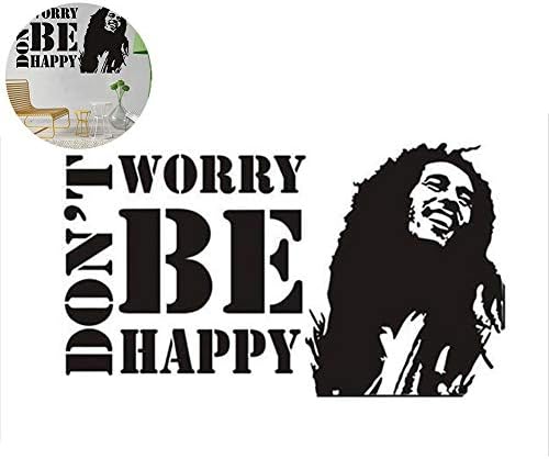 Xiton 1PC Creative Wall Decal Don't Worry Be Happy Slogan Wall Stickers Wall Art Decor Removable Wall Decals Bedroom Home Decoration