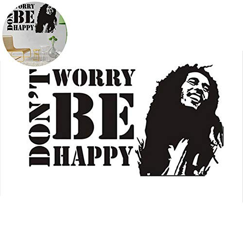 Xiton 1PC Creative Wall Decal Don't Worry Be Happy Slogan Wall Stickers Wall Art Decor Removable Wall Decals Bedroom Home Decoration