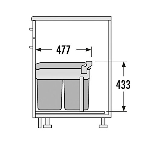 Hailo 3663101 Abfallsammler TA Inset 30.2/30 für Schränke ab 300 mm Breite mit Frontauszug - 2