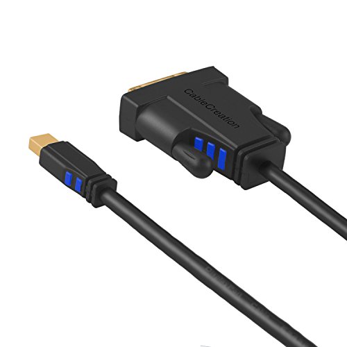 Mini DP auf DVI, cablecreation Gold Mini DisplayPort (Thunderbolt Port Kompatibel) zu DVI Kabel für Mac Book, iMac und mehr, 3 ft/0,9 m (schwarz & blau) - 3