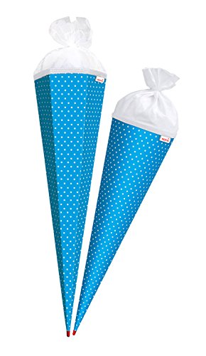Preisvergleich Produktbild Roth Bastelschultüte mit Muster, 850 mm, Punkte Blau