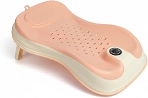 MASTER BRAND Baby Bath Support Seat – Ergonomic Infant Bath Lounger | Foldable, Non-Slip Baby Bather for Newborns 0–12 Months | Quick Drain Design | Soft PP+TPE Material | 55cm (pink2)