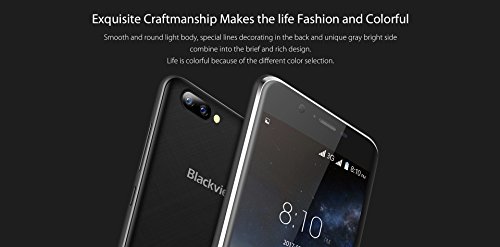 Blackview A7 - 5.0 Zoll IPS Screen 3G Android 7.0 Smartphone, 2MP Front Kamera + 5MP Dual RÃ¼ckfahrkamera, 1.3GHz Quad Core 1GB RAM 8GB, Dual SIM Bluetooth 2800mAh Akku - Schokolade Schwarz