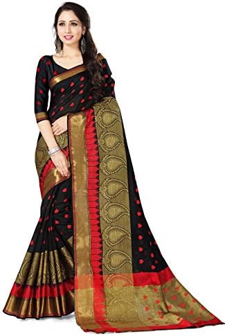 Fashioncraft Women Cotton Silk Saree With Blouse Piece