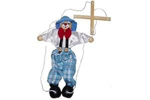 Juguetutto - Marioneta Payaso Gorro AZUL - Juguete de Madera