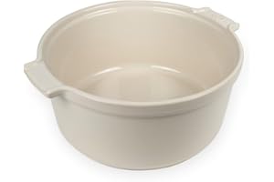 PEUGEOT - Moule à Soufflé En Céramique - 24 cm (anses comprises) - Diamètre : 22 cm x 8,5 cm - Contenance : 2,4 L - Garanti 10 Ans - Fabrication Française - Coloris Écru