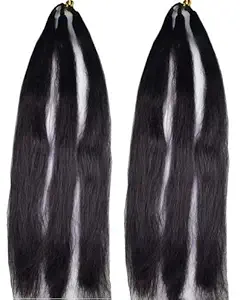 Wizme 2 Pcs Hair Extensions Parandi For Women Natural Like Real Hairs for Party and Casual Use (Black) Pack of 1
