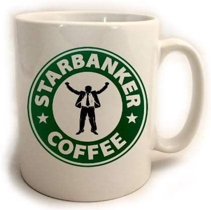 Star Banker - Coffee Mug - Starbucks Style - Funny Mug - 11oz