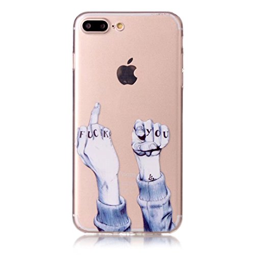 Iphone 7 plus hülle case DaYanGeGe TPU Softshell Case weiches Silikon TPU, weiche Textur Rundum-Schutz, atmosphäre buntes natürliches Muster Transparent Softshell, ansprechend modisch Kratzfest Anti-schmutzig rutschfest und reißfest--FUCK YOU