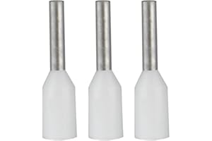 ERKO terminali per cavi 100 pezzi, sezione del cavo 0,5 mm2 lunghezza 10 mm connettori professionali realizzati in rame zincato elettrolitico con isolamento in poliammide, connettori per cavi