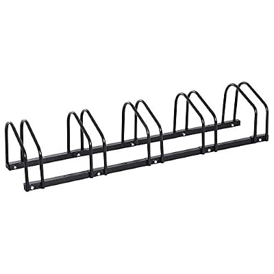 Homcom Râtelier 5 vélos dim. 130L x 33l x 27H cm Acier galvanisé Noir
